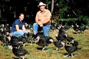 Jenni and Will Harris of White Oak Pastures raise their turkeys under Humane Farm Animal Care’s high standards of care for the humane treatment of farm animals.